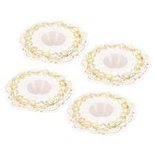 4Pcs Lace Bouquet Collar DIY Decoration Wedding Bridal Bouquet Holder Gold Tone