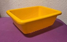 DDR PNEUMANT Abtropf Schüssel Sieb OrangeGelb 32x26 x 11 cm- VINTAGE CAMPING 