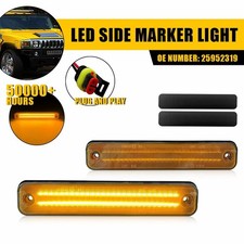 Fit 2003-2009 H2 Hummer Amber Front Side Fender Lights Signal LED Marker Lamps