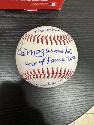 Bill Mazeroski Signed  Baseball With 3 Inscriptions