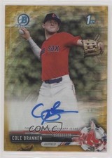 2017 Bowman Draft Chrome Pick Gold Wave Refractor 33/50 Cole Brannen Auto z4k