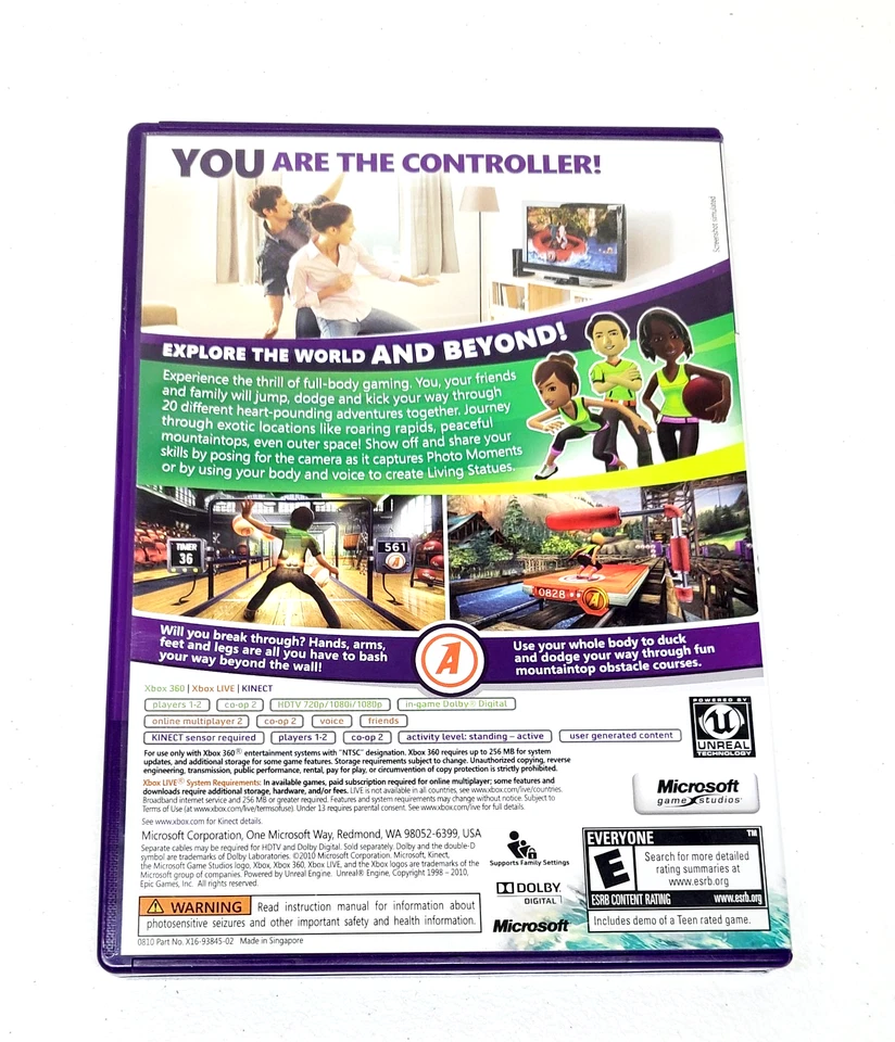 KINECT ADVENTURES (Microsoft Xbox 360, 2010) Complete CIB Video Game TESTED - Image 4 of 4