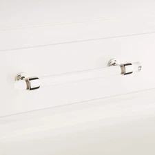 Signature Hardware 450375 6" Beryn Acrylic Cabinet Pull Polished Nickel