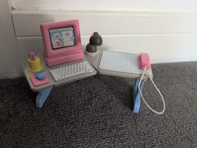 Fisher Price Loving Family Computer/Home Office Schreibtisch Vintage sehr selten