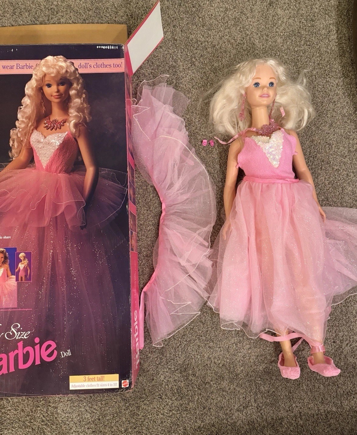 VINTAGE MY SIZE BARBIE 1992 Life Size 3 Feet Tall Ballerina 