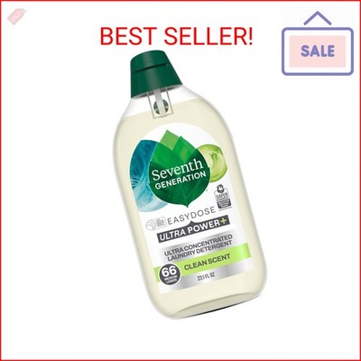 Seventh Generation, Laundry Detergent Ultra Power Plus Clean Scent, 23.1 Fl Oz