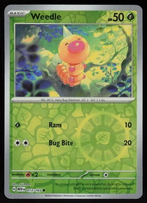 Weedle Common SV: Scarlet & Violet 151 013/165 NM Reverse Holo