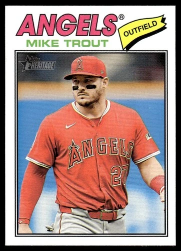 Mike Trout 2026 Topps Heritage Card #163 Los Angeles Angels