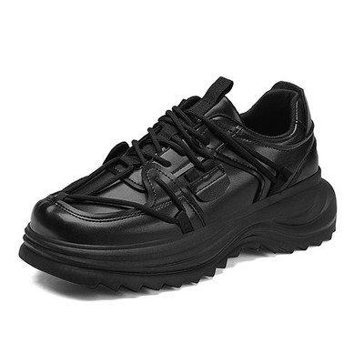  Men's Platform Increase Shoes Lace-up Casual Outdoor Street Walking Sneakers