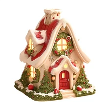 Christmas House Incense Burner Resin Cabin House Ornaments