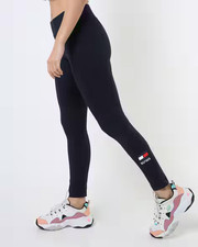Tommy Hilfiger Womens Leggings Athletic Pants Logo Cotton Black Small
