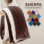 Double Sided Sherpa Fleece Blankets Soft Thick plush Bedding Throw Twin Queen