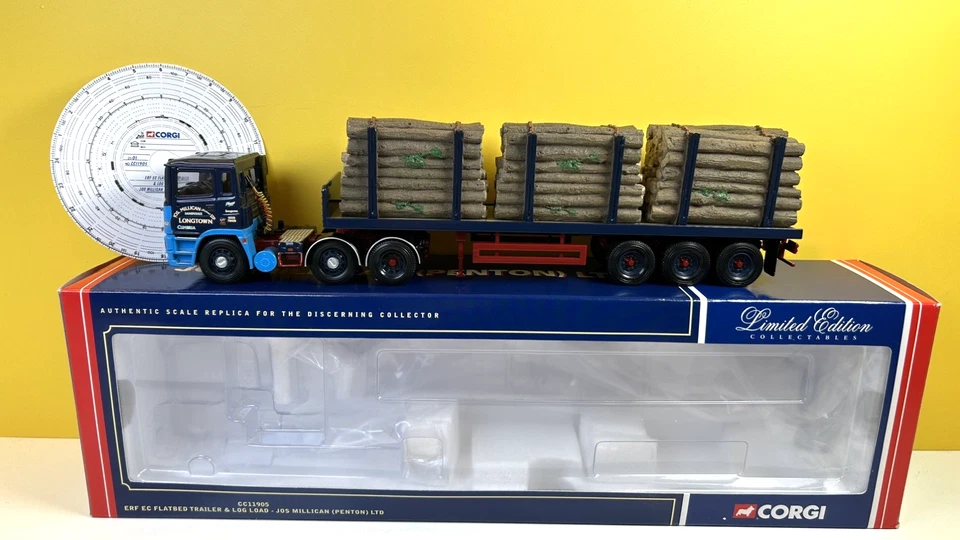 CORGI CC11905ERF EC FLATBED TRAILER & LOG LOAD JOS MILLICAN PENTON LTD NEW MIB - Image 2 of 4