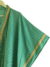 Robe Longue Maxi Kaftan En Coton Pur Vert Pour Femme CFN1282
