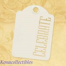 Graphic 45 Staples STENCIL-CUT ATC TAGS IVORY CELEBRATE 10 Scrapbook, Party