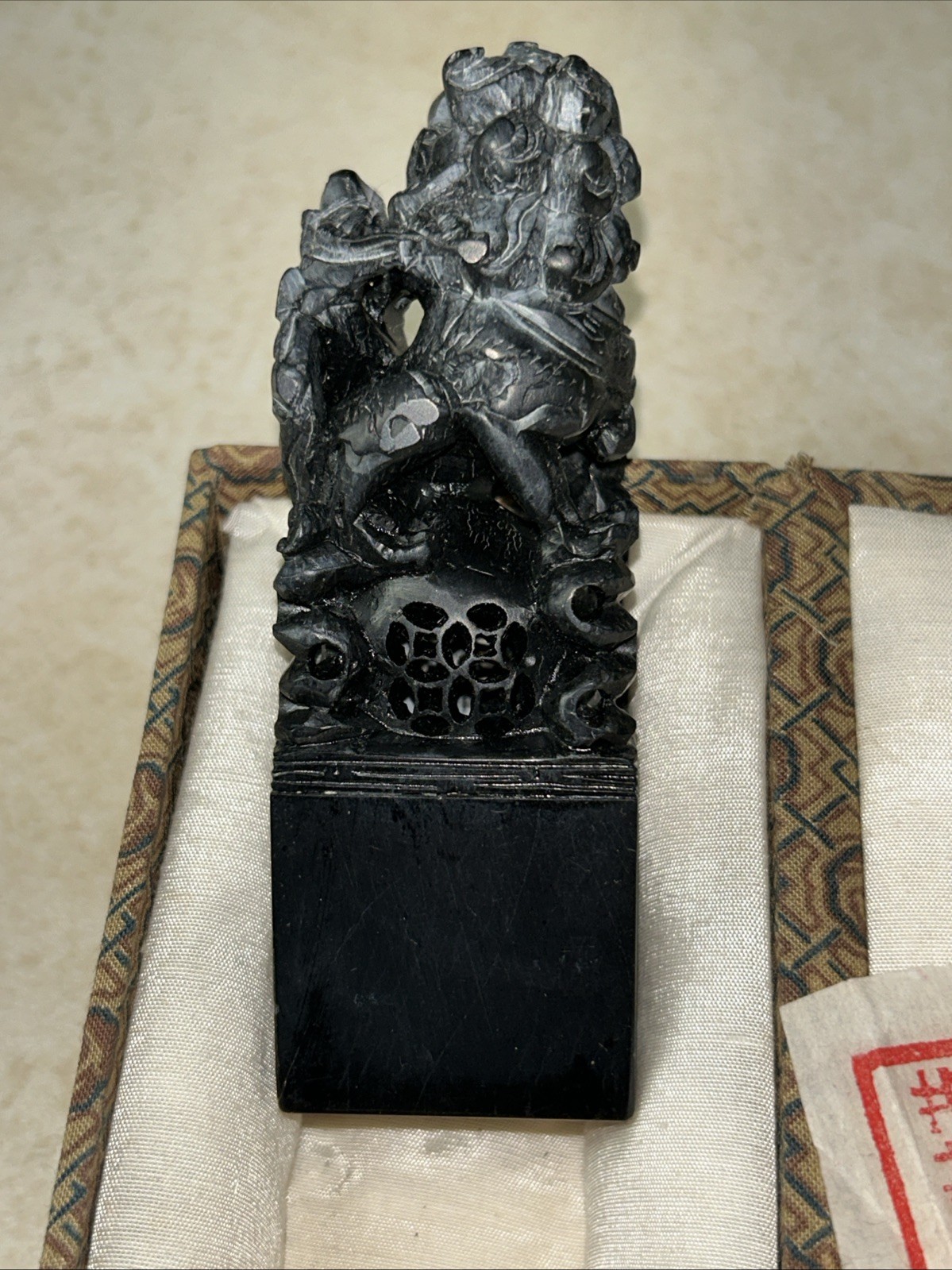 Vintage Chinese Carved Stone Blank Seal/chop  With Box Excellent Condition