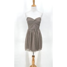 ANTHROPOLOGIE VA ET VIEN BHLDN Strapless Mini Dress Women 4 Grey Tulle Strapless