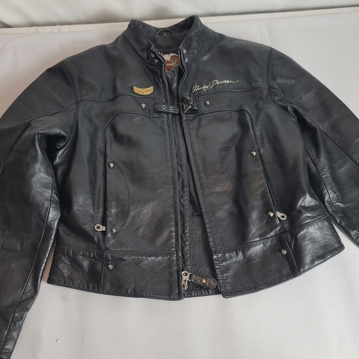 Harley Davidson Women's Leather Riding Jacket RN 103819 CA 03402