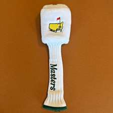 Masters Vintage Driver White Plush Sock Headcover Embroidered Augusta ANGC