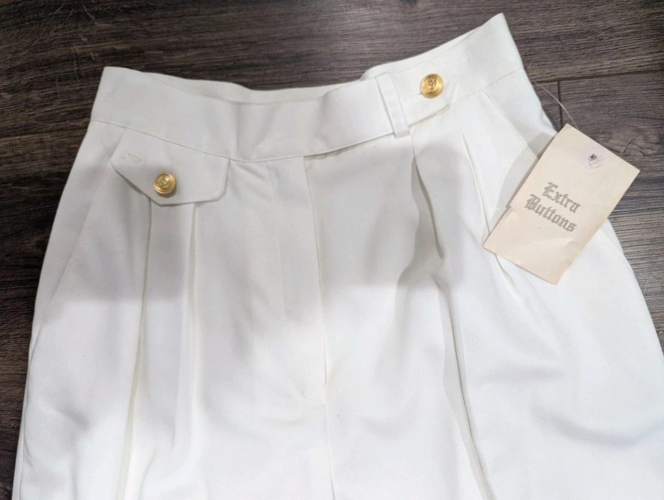 Vintage Colección Liz Claiborne Mujer Blanco Vestido Pantalón Cintura Alta Talla 4 Foto 2 de 4