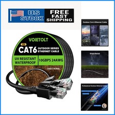 Cat 6 Outdoor Ethernet Cable 250ft - 10Gbps Waterproof Direct Burial Solution