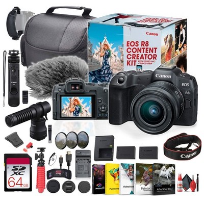 Canon EOS R8 Camera Content Creator Kit with RF 24-50mm f/4.5-6.3 IS STM Lens -