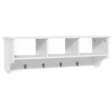 Versatile Wall-Mounted Coat Rack w/ Round Corners & Smooth Edges White