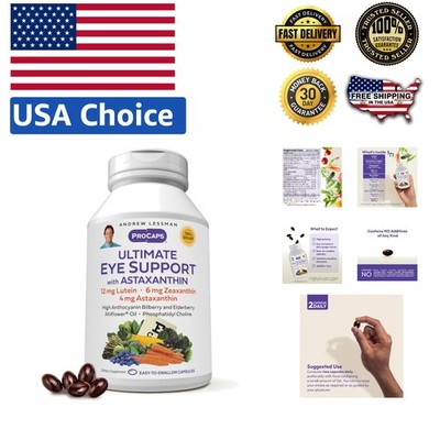 60 Softgels Eye Support with Lutein, Zeaxanthin & Bilberry for Optimal Vision