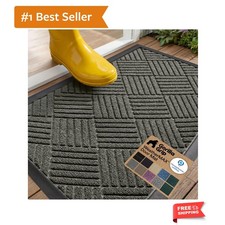 WeatherMAX Door Mat, Indoor Outdoor Use, 29x17 Gray Diamond