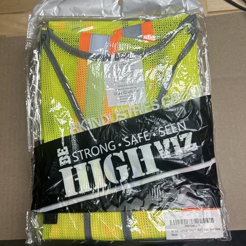 8 New Contractor High-Viz Neon Yellow Safety Vest. Model SRUS 8002 video thumbnail
