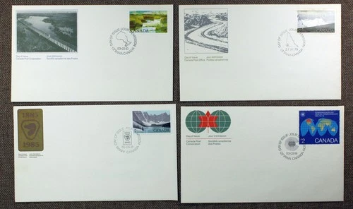 Canada 1980s-90s lot of 6 FDC with hi-value definitives to $1 to $5