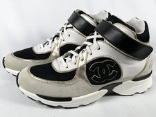 Chanel High-Top Sneakers Coco Mark Leather Suede Size 36 US About 6 For Women