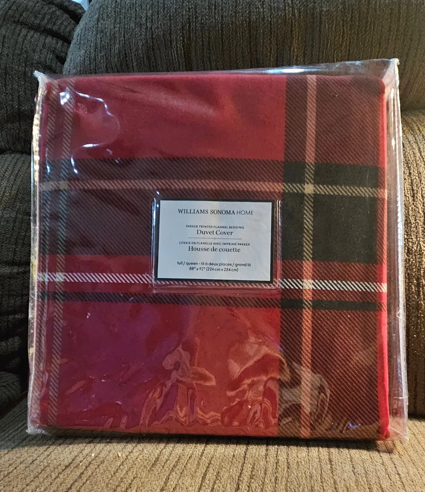 Nuevo - Funda nórdica - Franela roja completa/queen Williams Sonoma Foto 3 de 4