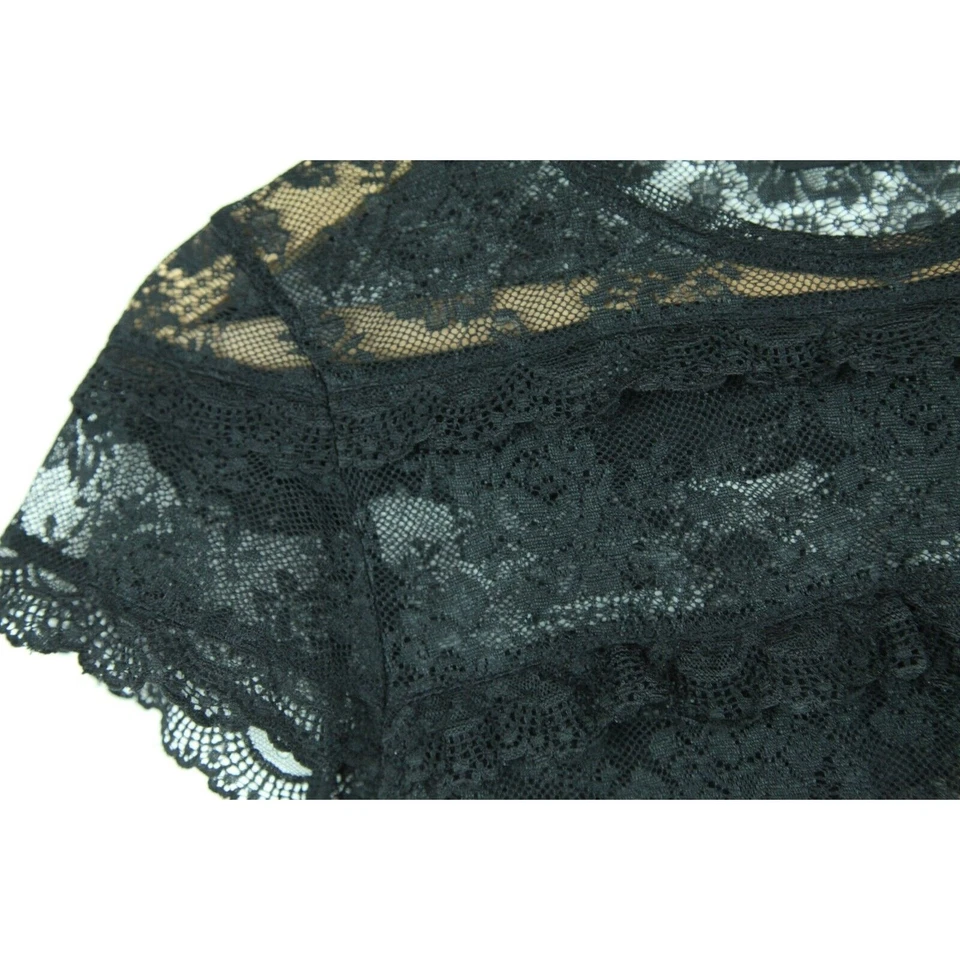 The Limited Small Top Vintage Y2K Lace Sheer Mesh Whimsigoth Dark Romantic - Image 3 of 4