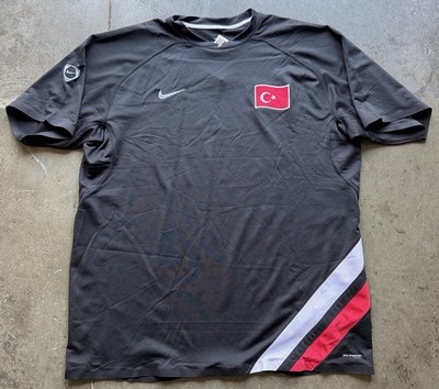 2000s Nike Turkey Training Jersey Black Euc Sphere Dry World Cup Size XXL