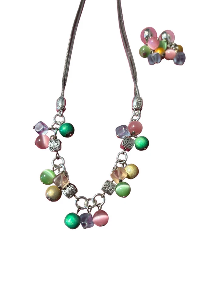 Brighton Raro Mezcla de Colores Colorido Esmalte Collar 19” Longitud y Juego de Pendientes Foto 3 de 4