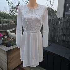 Gorgeous White Bohemian Festival NEXT Boho Ladies Womens Pretty Lace Dress UK 10