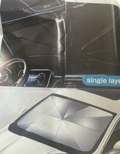 Car Windshield Sun Shade, Foldable Umbrella Reflective Sunshade for Car Front Wi