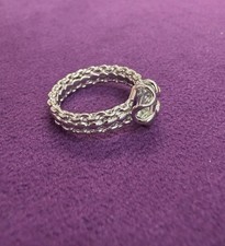Simulated Aquamarine silver Ring size 7
