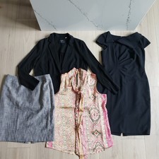 Tahari Capsule Set Womens L Paisley Tank Jacket Tweed Skirt Sheath Dress 4Pc