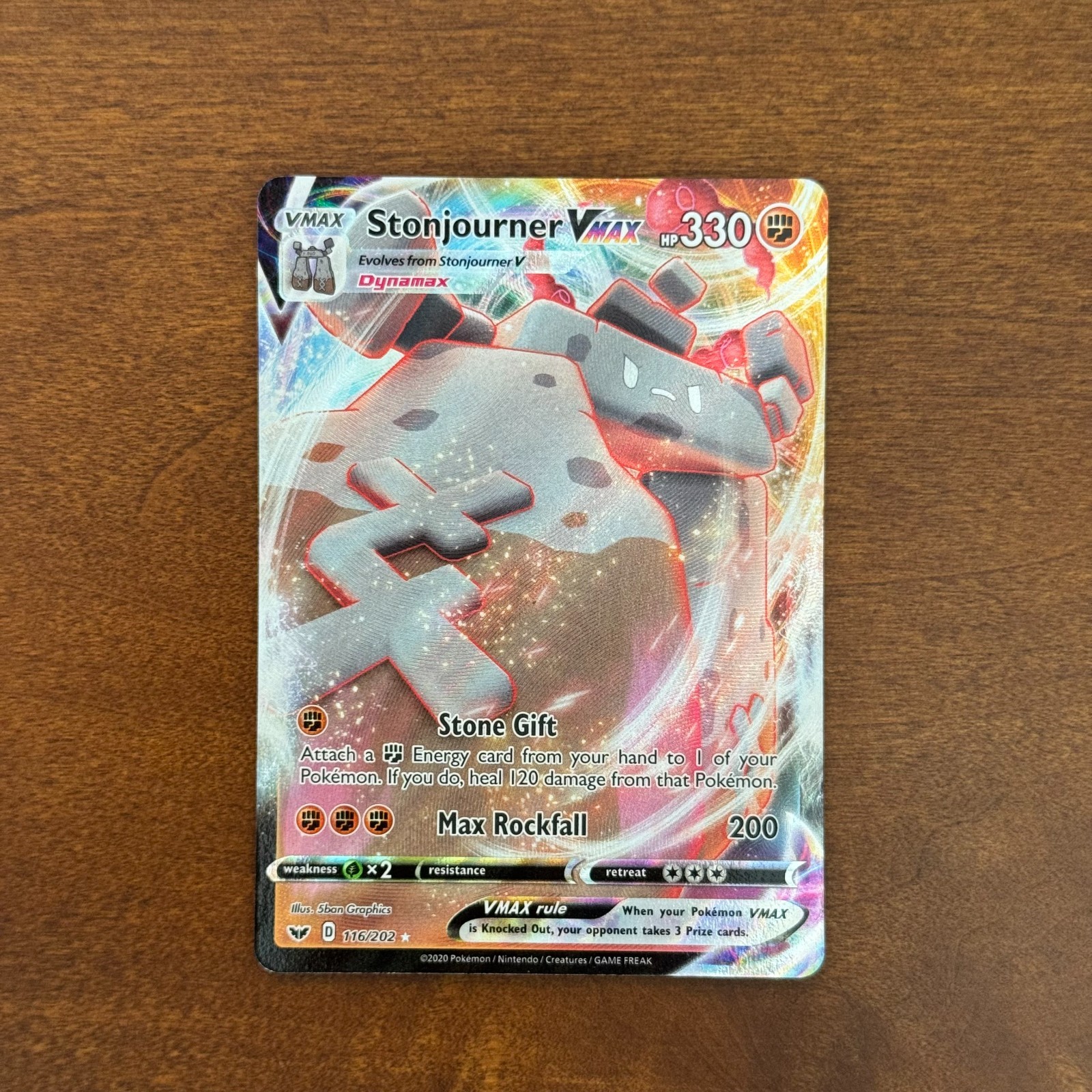 SWSH01: Sword & Shield Base Set #116/202 Stonjourner VMAX
