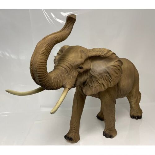 Large Elephant With Trunk Up Animal Figure/Ornament From Artificial Stone 2829 - Picture 1 of 1