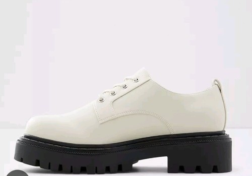 ALDO Bigmove zapatos gruesos con cordones en blanco roto con suelas transparentes - Imagen 4 de 7