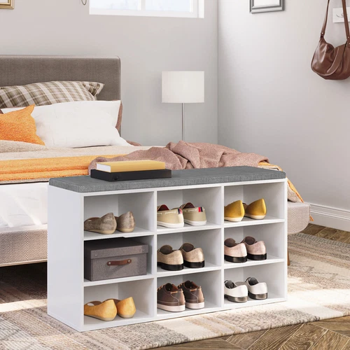 HOOBRO Garderobe Schuhregal Set Schuhbank Schuhregal Sitzbank 80 x 30 x 48 cm - Bild 16 von 19