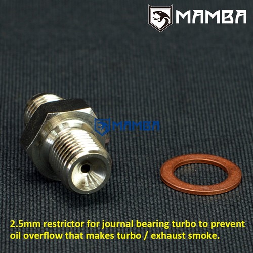 Adaptador 4 AN M12x1.5 Con 2.5 Mm Restrictor Turbo Alimentación De