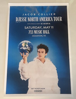 Jacob Collier  Djesse North American  11X17 Poster For Houston Show 5/11/2024