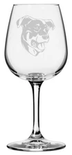 Beauceron Dog Themed Etched 12.75oz Libbey Wine Glass