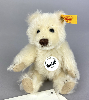 Steiff Mini Classic Teddy Bear White Schulte Mohair 12cm Ltd