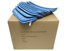100 Case 12" Looped Microfiber Mop Pads Wet Dry Refill 400GSM Blue/Blue 