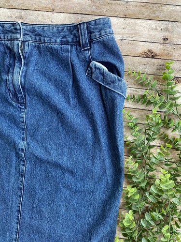 Women’s Vtg Denim Jean Skirt 80’s Size 30” Waist Medium Knee Length Vtg Size 8 - Picture 3 of 12